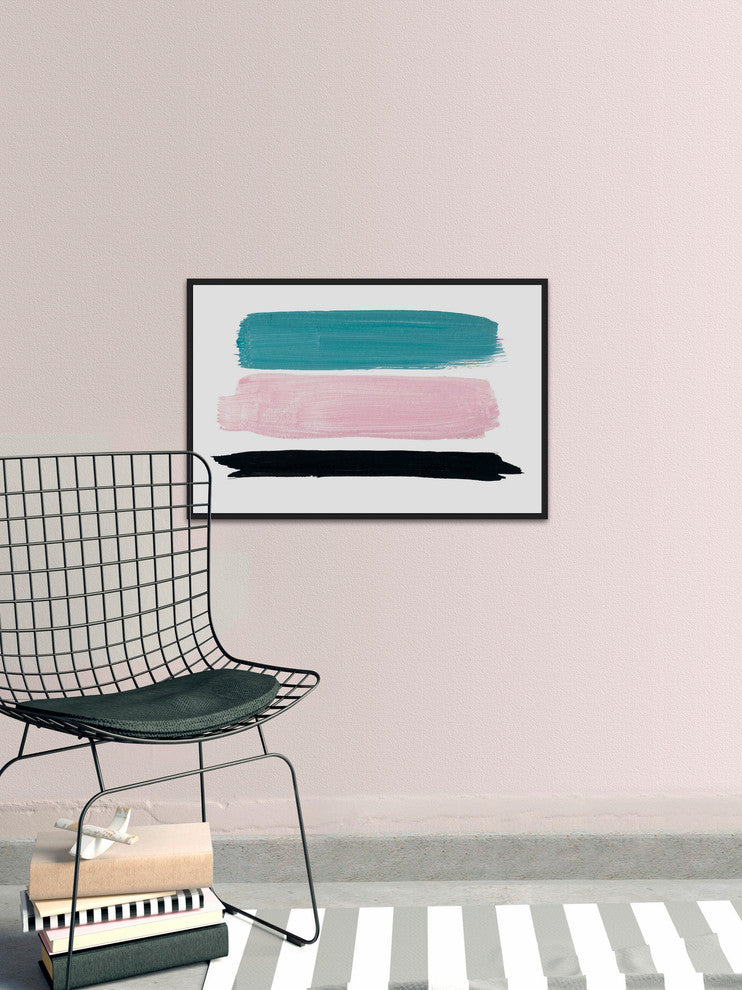 "Horizontal Swatches" Floater Framed Painting Print on Canvas, 60"x40"