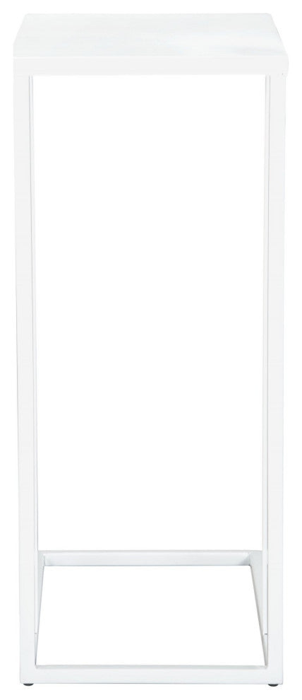 Sofa Side Table, Rectangular, Aluminum, Metal, White, Lounge Lobby Hospitality