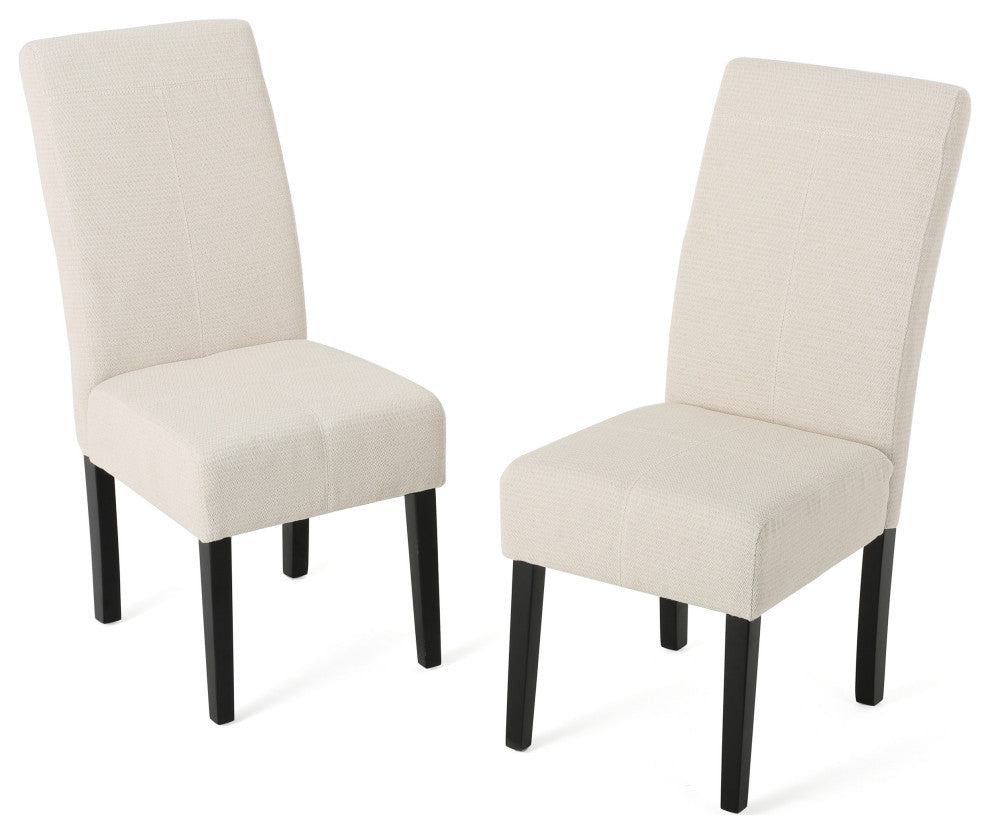 GDF Studio Araducan Beige Fabric Dining Chairs, Set of 2