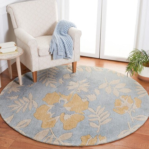 Safavieh Soho Soh838B Floral Rug, Blue/Multi, 6'0" X 6'0"