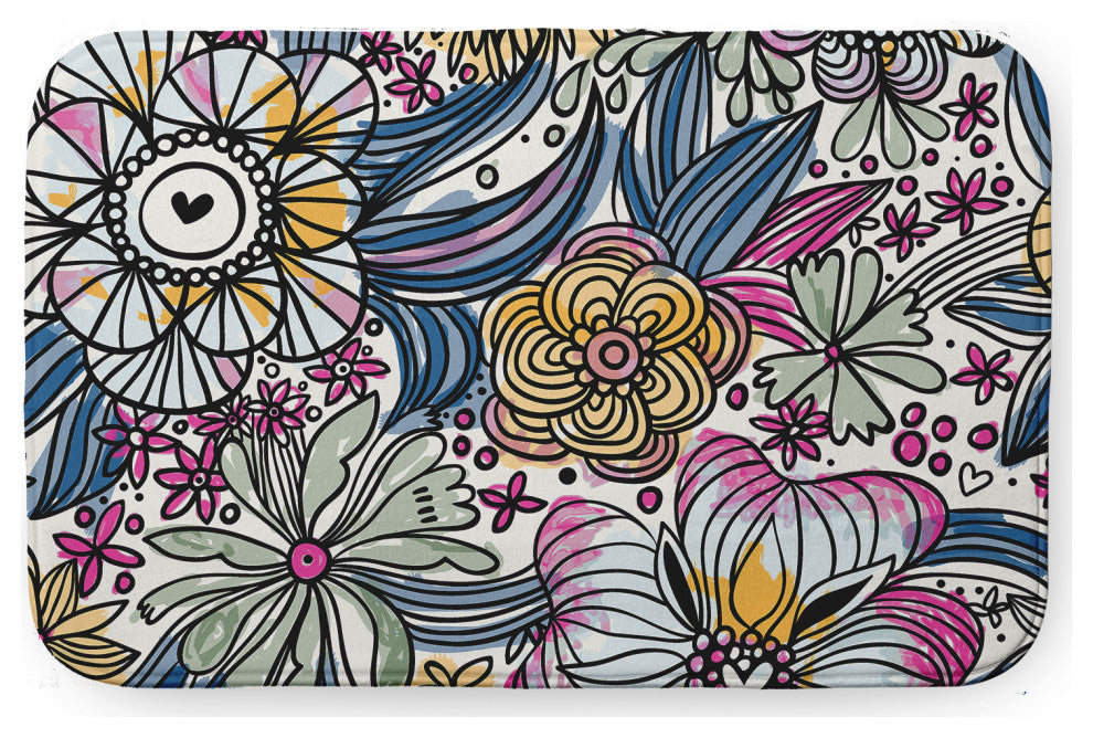 24" x 17" Flower Melange Bathmat, Orchid