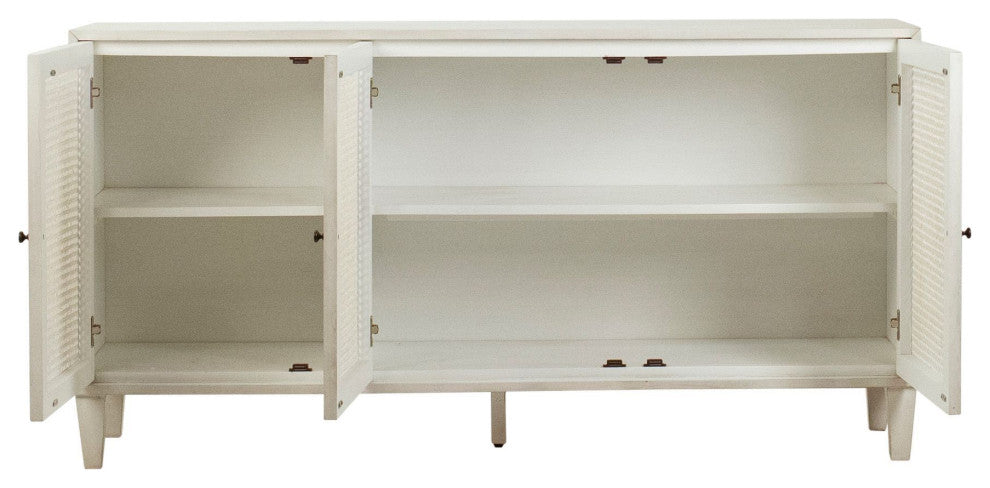Xander Reclaimed Acacia Coastal 66" 3-Door Sideboard With Iron Hardware