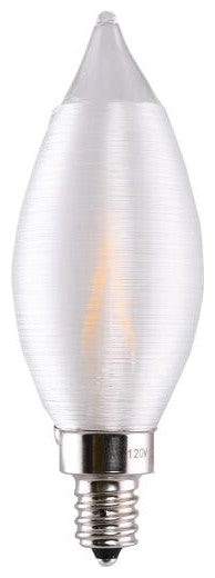 2W CA11 LED, Satin Spun Clear, Candelabra Base, 2700K, 120V, Carded
