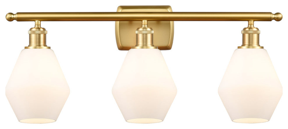 Innovations 516-3W-SG-G651-6 3-Light Bath Vanity Light, Satin Gold