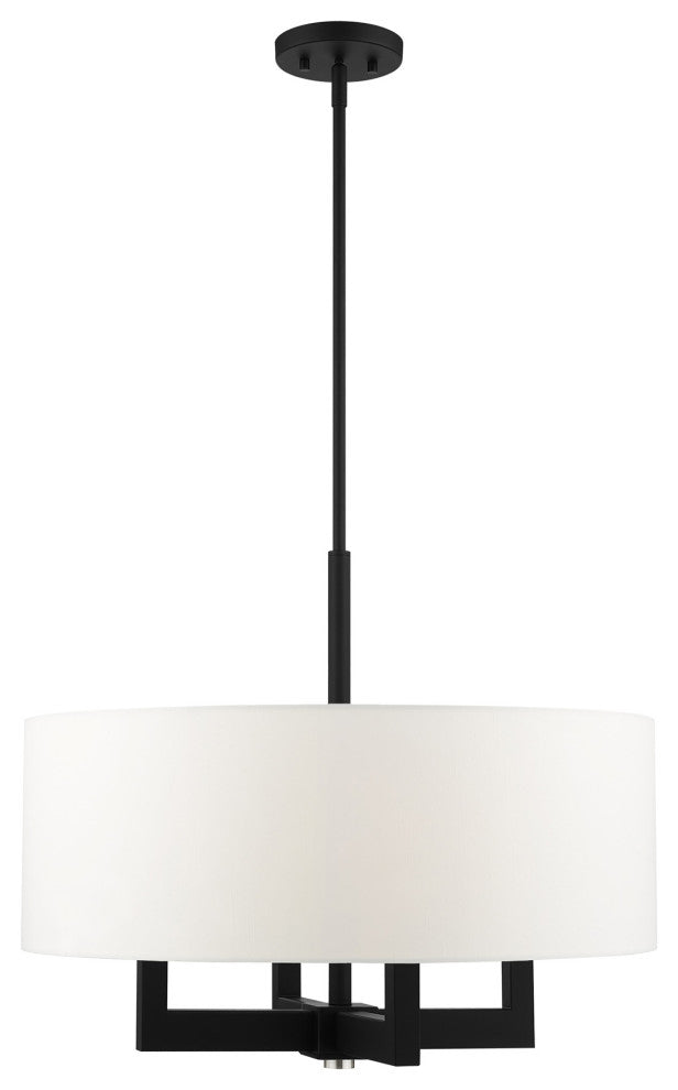Livex Lighting Cresthaven 4 Light Black With Brushed Nickel Accents Chandelier