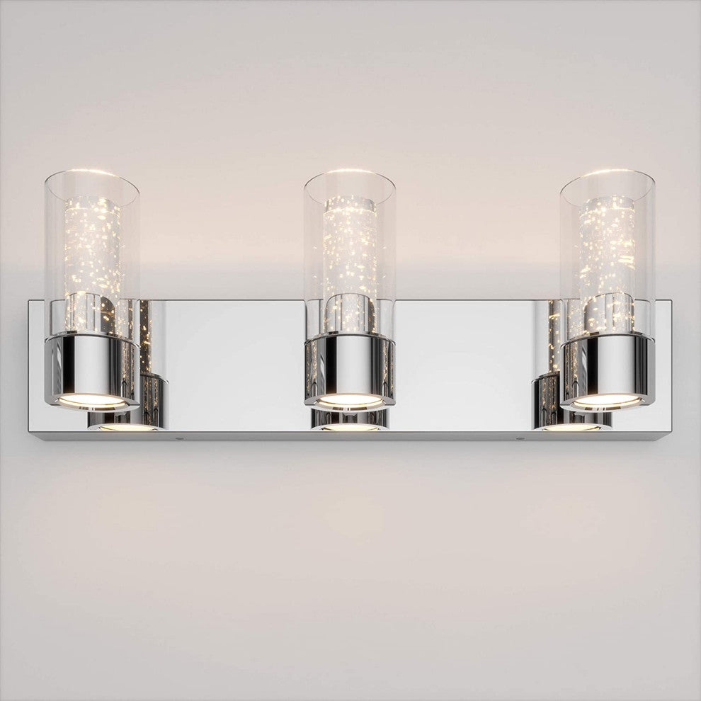 Artika Essence 3-Light Vanity Wall Light Fixture, Chrome