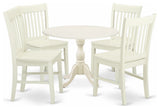 5 Pc Dinette Set S, 1 Drop Leaves Table, 4 Linen White Chairs, Linen White