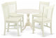 5 Pc Dinette Set S, 1 Drop Leaves Table, 4 Linen White Chairs, Linen White