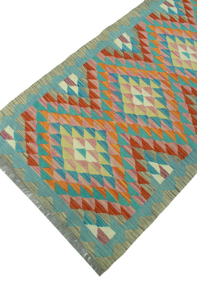 Sangat Kilim Iva Orange/Red Runner, 2'6x9'10