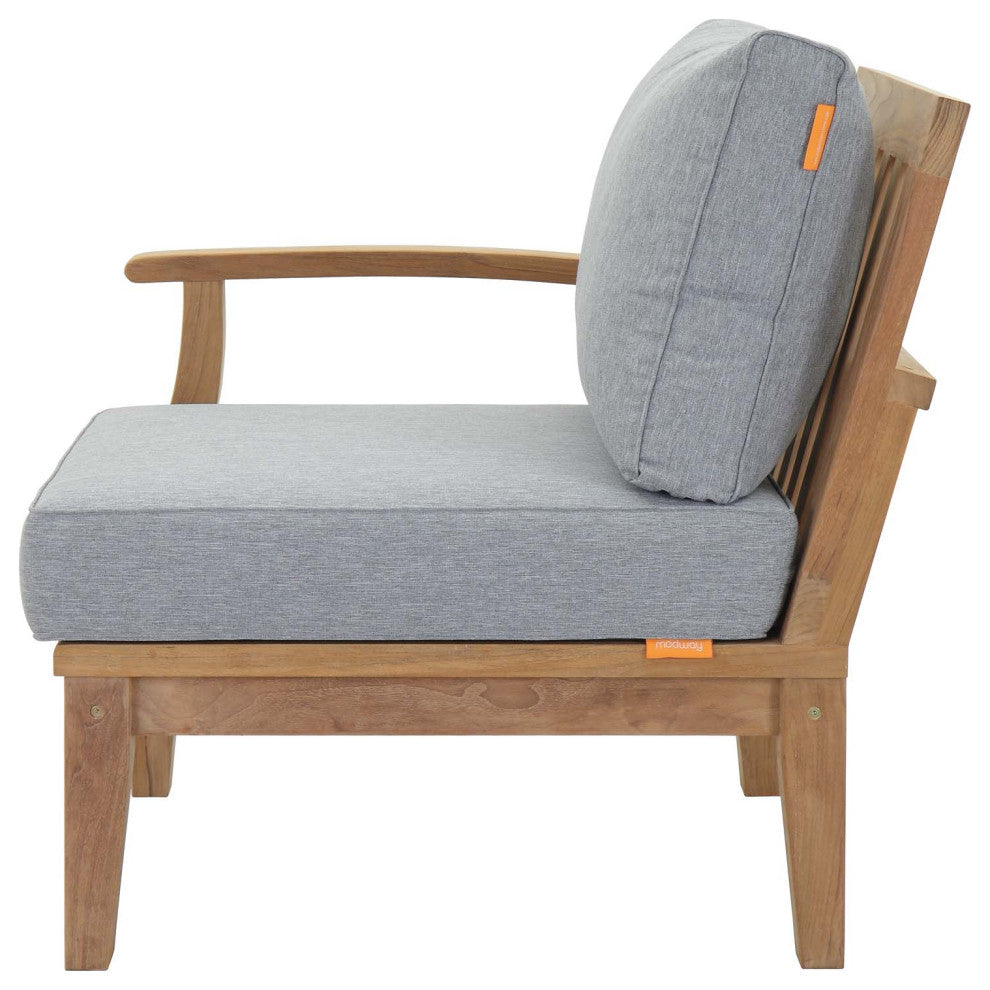 Natural Gray Marina Outdoor Patio Teak Left-Facing Sofa
