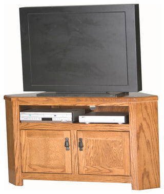 Corner 50" Mission Corner Entertainment Console, Aqua Oak