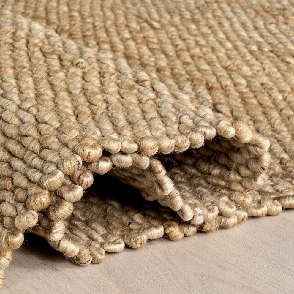 Nuloom Hand Woven Hailey Jute, Natural 2'6"x8'