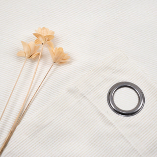 Serenity 80" x 84"  Striped Semi Sheer Grommet Panel Pair, Natural