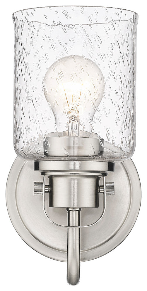 Zlite 340-1S-BN 1-Light Wall Sconce, Clear Seeded