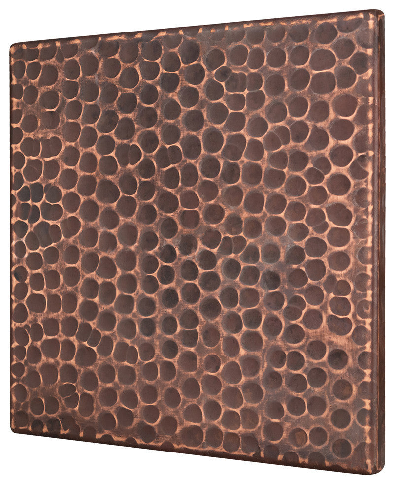 Hammered Copper Tile, 6"x6", Set of 4