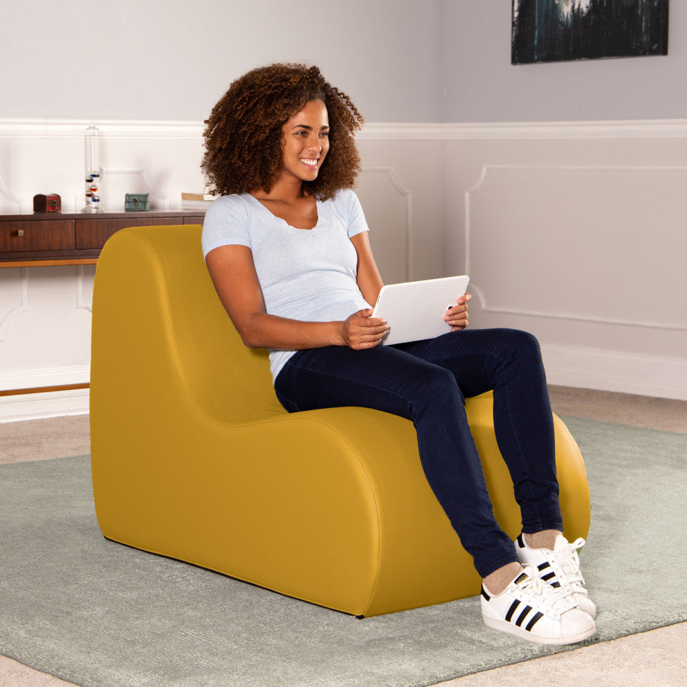 Midtown Large Foam Chair, Commercial Soft Seating, Premium Vinyl, Yellow