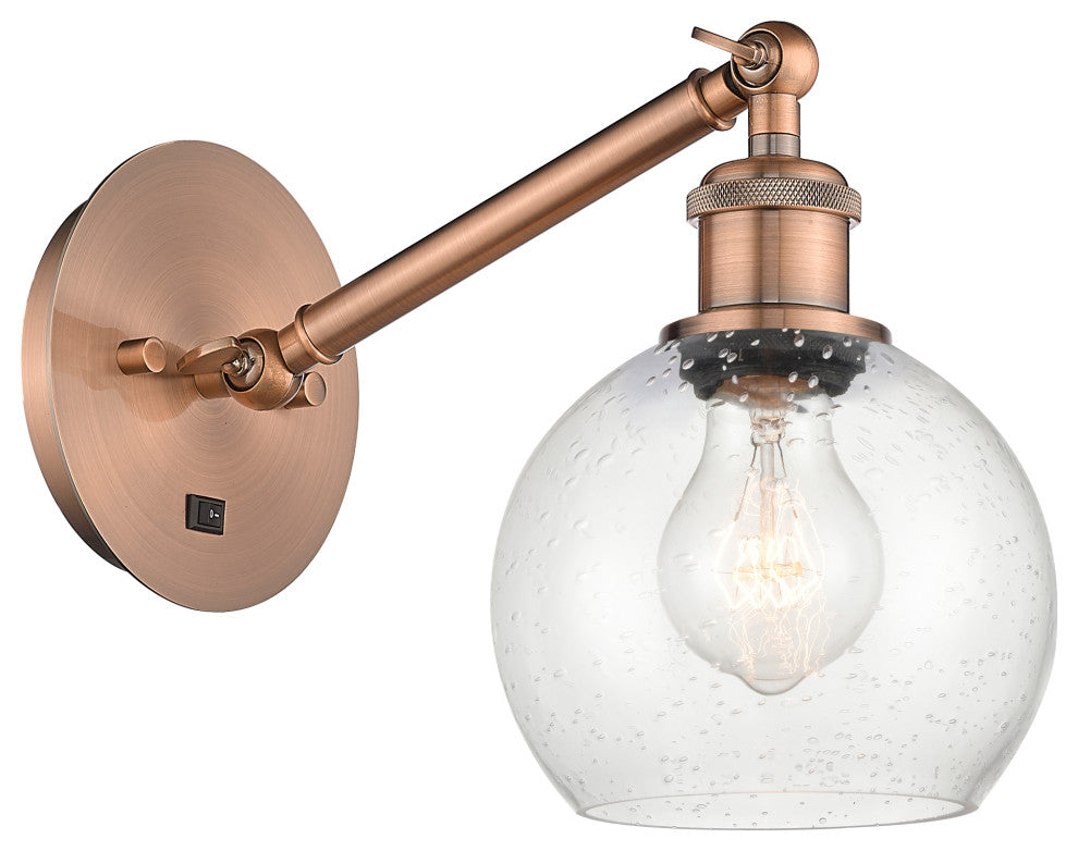 Innovations 317-1W-AC-G124-6-LED 1-Light Sconce, Antique Copper