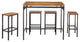 5 Piece Bar Set, Weathered Chestnut and Black
