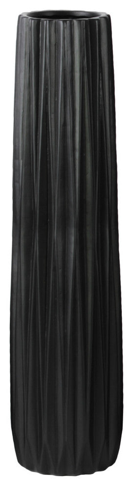 Ceramic Vase, Matte Black, 4.25"x4.25"x18"