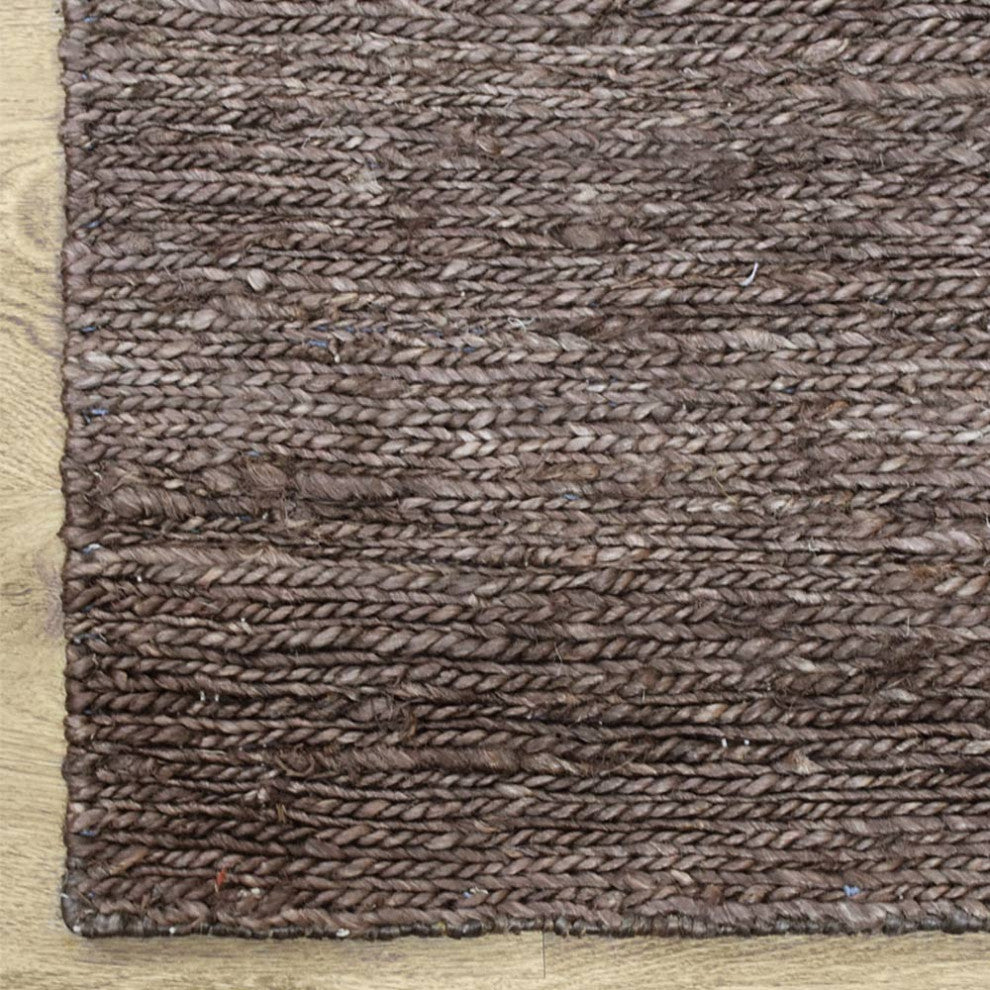 Hand Knotted Sumak Jute Eco-friendly Area Rug Solid Light Brown, [Rectangle] 5'x8'