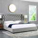 Manhattan Shelter King Platform Bed Frame, Opal Gray Velvet
