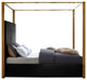 Jones Upholstered Bed, Black, Queen, Velvet
