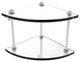 Two-Tier Corner Glass Shelf, Matte White