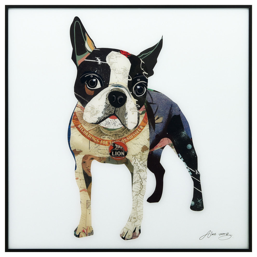 "Boston Terrier" Printed Wall Art With Black Anodized Aluminum Frame