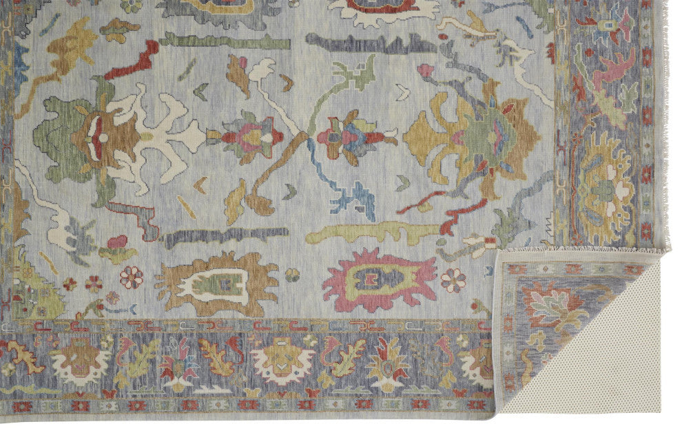 Weave & Wander Larson Blue/Multi 5'6"x8'6" Hand Knotted Area Rug