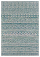 Eagean Indoor / Outdoor Aqua, Black Area Rug, 5'3"x7'6"