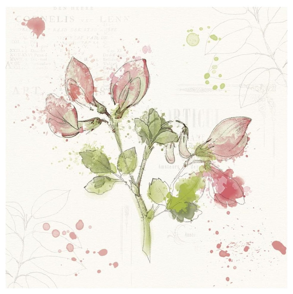"Floral Splash II" Digital Paper Print by Katie Pertiet, 32"x32"