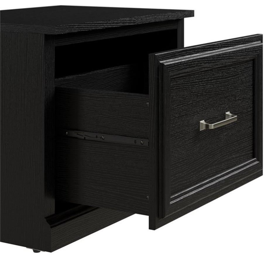 Woodland Full Entryway Storage Set with Drawers in Black Oak - Engineered Wood