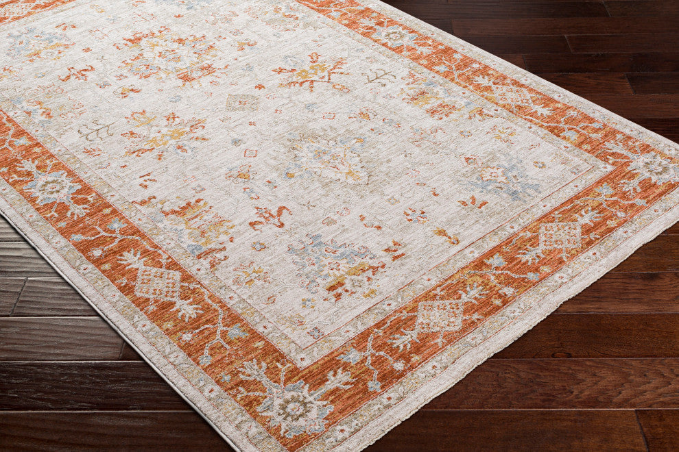 Avant Garde AVT-2312 Traditional Rust/Orange 7'10" Round Area Rug