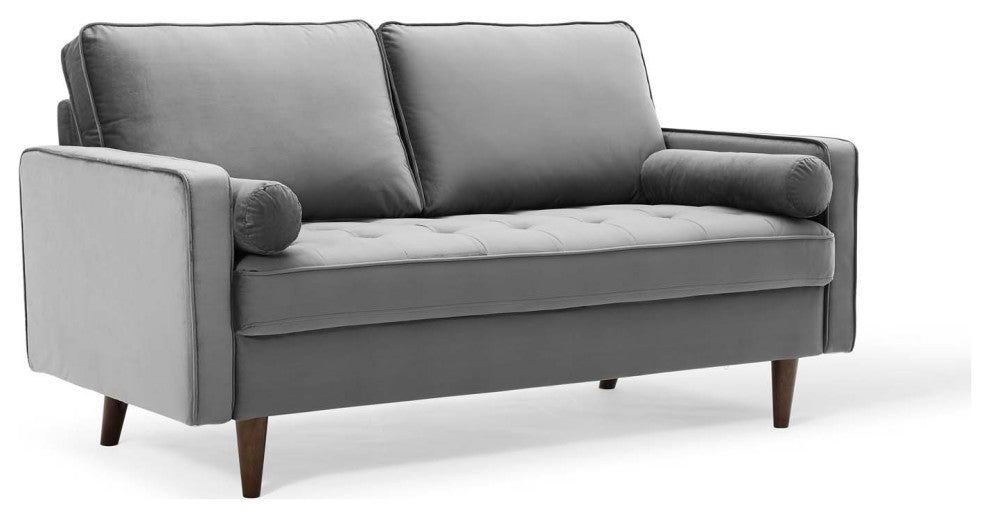 Valour Performance Velvet Loveseat - Gray