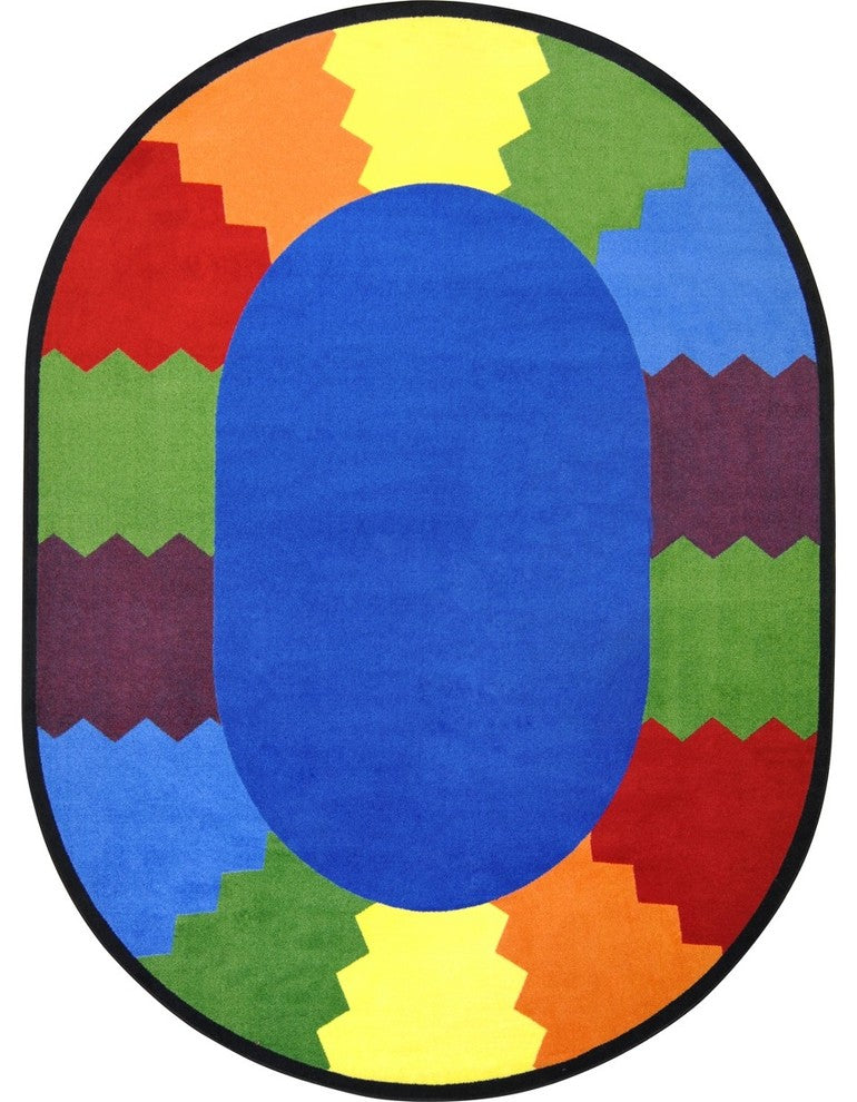 Kid Essentials Rug, Block Party, 7'8"x10'9" Oval