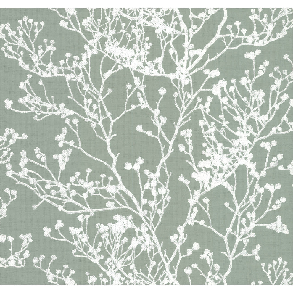Green Budding Branch Silhouette Wallpaper