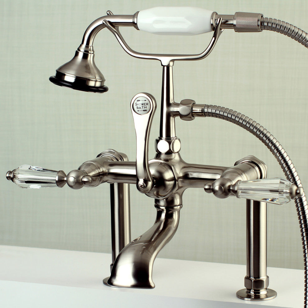 Kingston Brass AE103TWLL Wilshire Deck Mounted Roman Tub Filler - Brushed