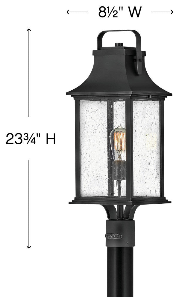 Hinkley Grant Large Post Top Or Pier Mount Lantern, Textured Black