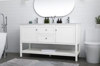 60" Double Bathroom Vanity, White