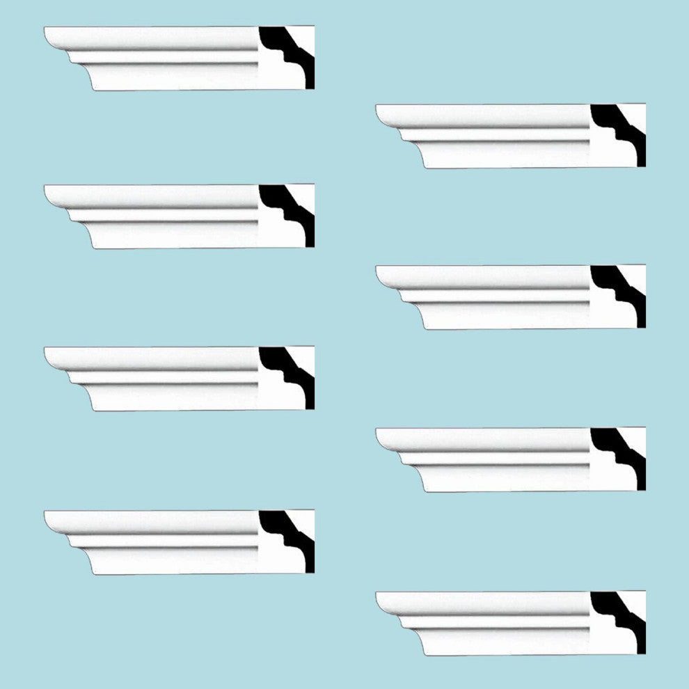 Cornice White Urethane Holbrook Simple Design 8 Pieces Totaling 768" Length