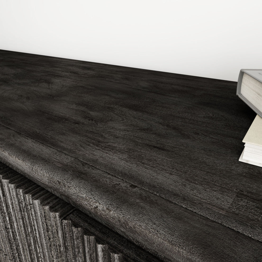 Camilo 69" Wide 3 Door Wood Sideboard, Black
