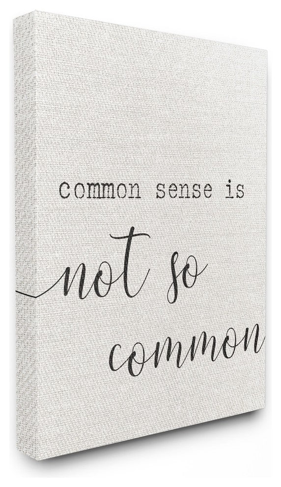 Common Sense Not So Common Typography Canvas Wall Art, 24"x30"