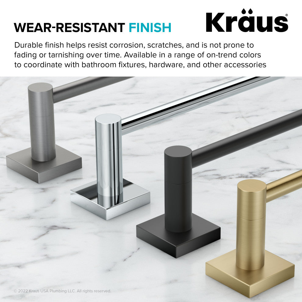 Ventus Bathroom Shelf With Towel Bar, Brushed Gold