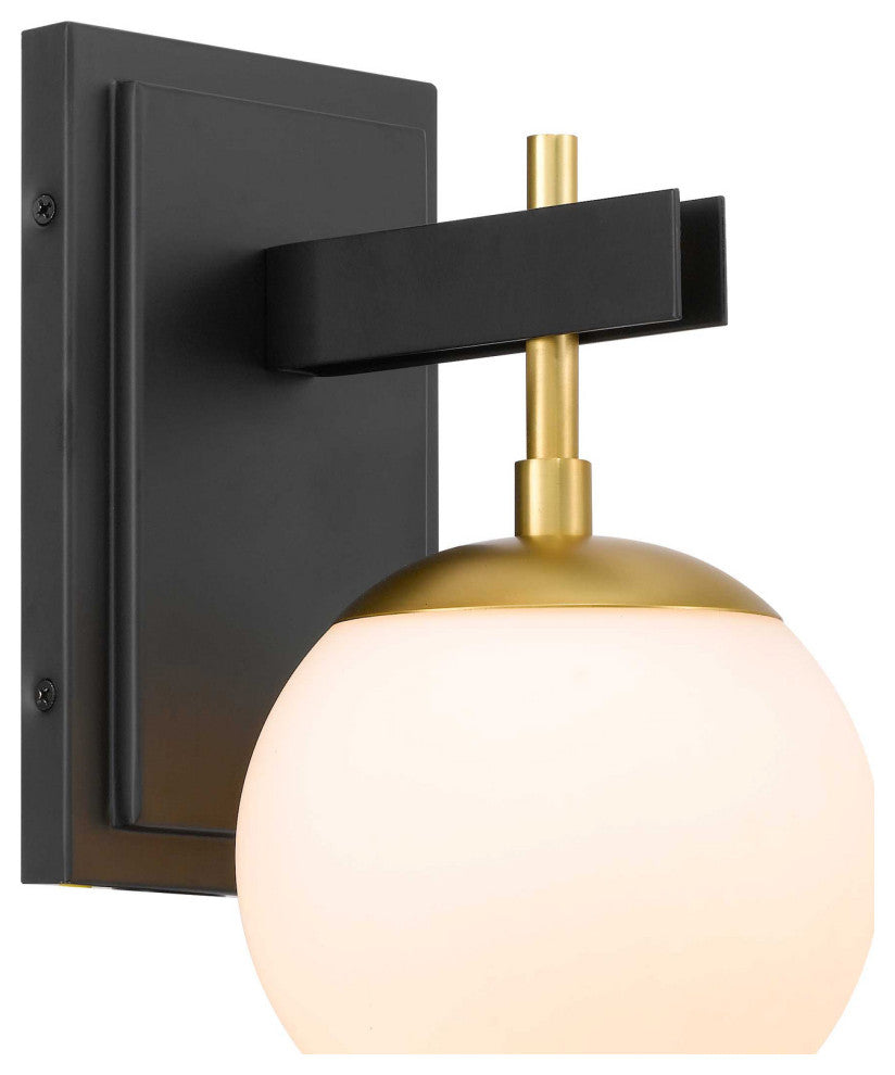 Allie One Light Bath, Black/Satin Brass