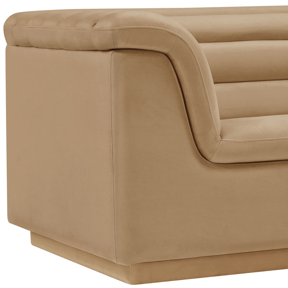 Cascade Upholstered Set, Camel, Velvet, Chair