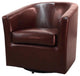 Hayden Swivel Accent Arm Chair, Saddle Brown, Bonded Leather