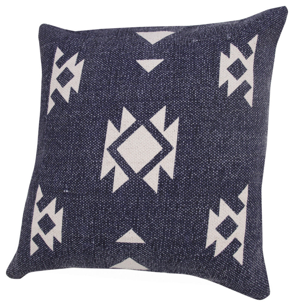 Southwestern Decorative Denim Geometric 20" x 20" Throw Pillow