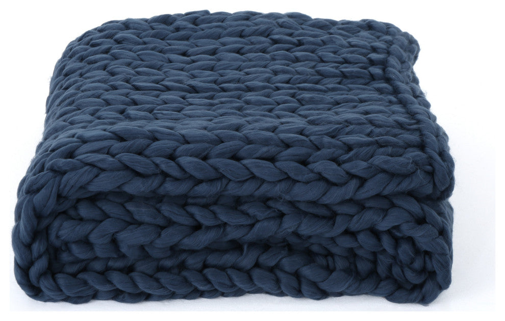 GDF Studio Jacqueline Acrylic Fabric Throw Blanket, Blue