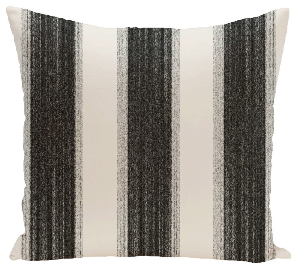 Striate Stripe Stripe Print Pillow, Black, 20"x20"