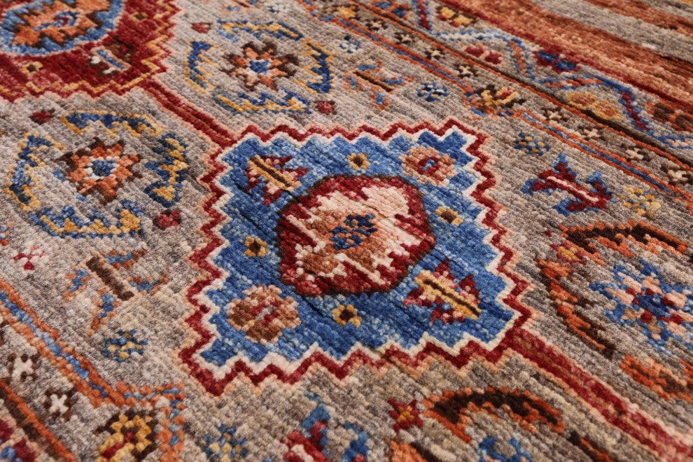 Hand Knotted Khorjin Super Kazak Wool Rug 3' 5" X 5' 0" Q10024